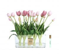 Тюльпаны Oval Tulips Pink в овальной вазе, розовый, 1 спрей 10 мл, аромат Belle Epoque COTE NOIRE