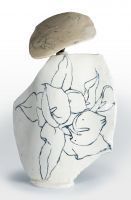 Скульптура Marie Juge DRAPEE, женская фигура, керамика, японская техника Raku, 30 см MJ_01