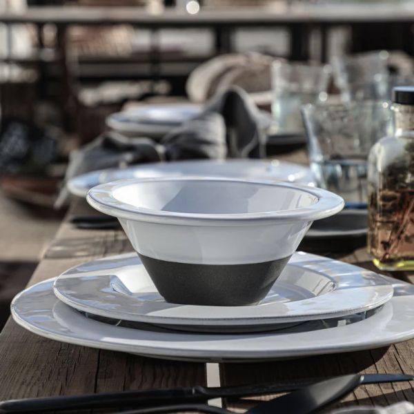 Тарелка обеденная 26 см, керамика, white/grey, PLANO COSTA NOVA, 1POP261e-WHI(1POP261e-043)