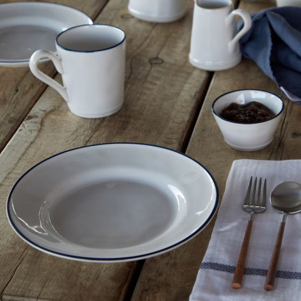 Тарелка закусочная 22.6 см, керамика, white/blue, BEJA COSTA NOVA, ATP231-BLU(ATP231-00721C