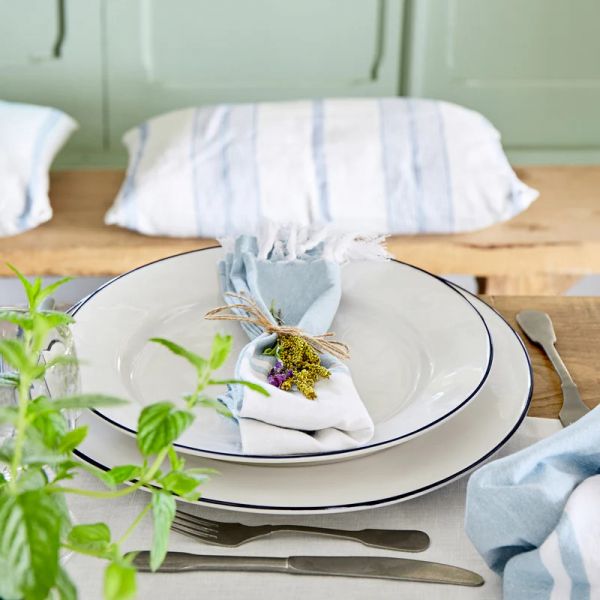 Тарелка обеденная 28.2 см, керамика, white/blue, BEJA COSTA NOVA, ATP281-BLU(ATP281-00721C)