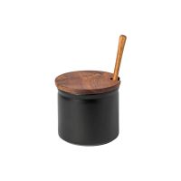 Емкость с ложкой 680 мл, керамика, CARBON black, BOUTIQUE COSTA NOVA, DX143-BLK(DX143-905)
