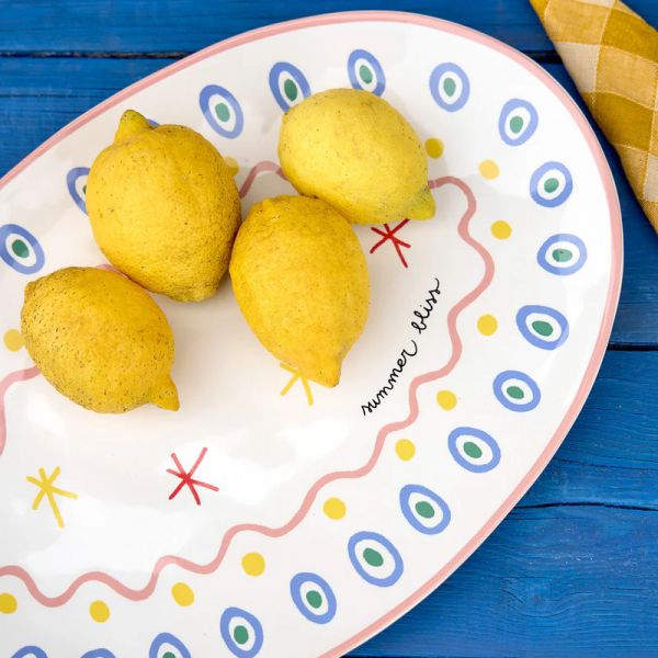 Блюдо овальное 45x31.1 см, керамика, summer bliss, SUMMER BLISS COSTA NOVA, GOA451-SBL(GOA451-05924J)