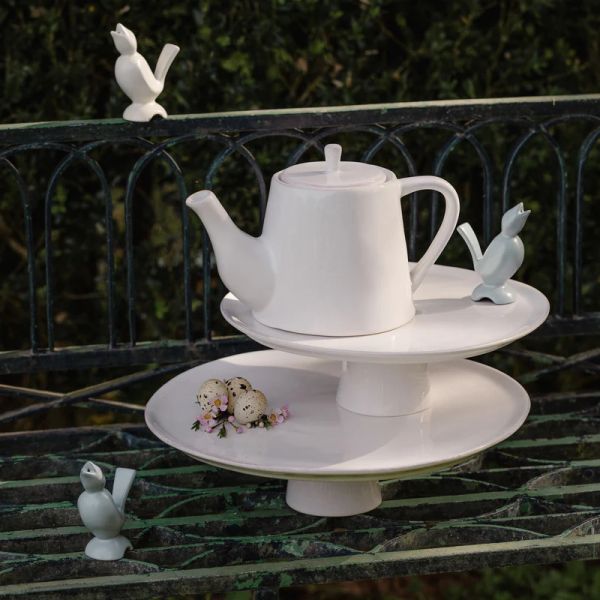 Блюдо на ножке 33.5 см, керамика, white, LISA COSTA NOVA, LSP336-WHE(LSP336-00916C)