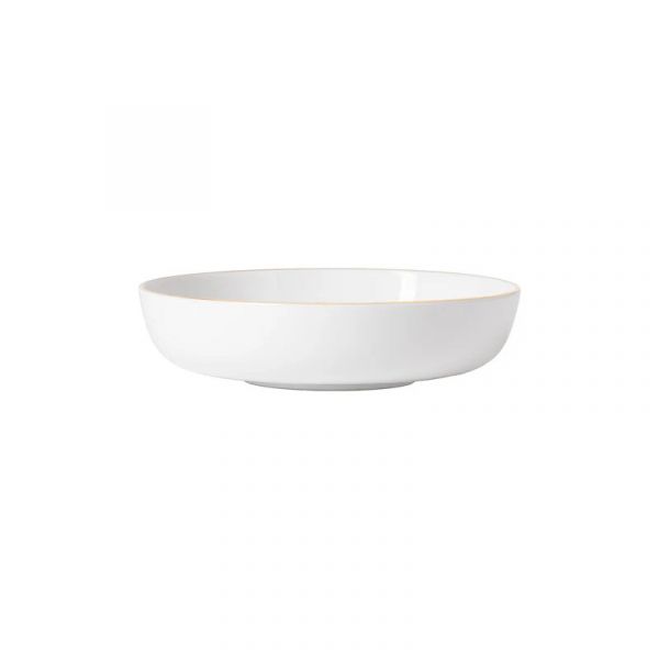 Тарелка глубокая 21 см, фарфор, White, gold, Resonance - porcelain COSTA NOVA, 8RCP211-WGD