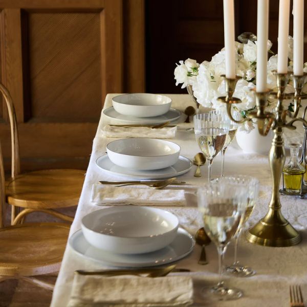 Тарелка обеденная 27.2 см, фарфор, White, gold, Resonance - porcelain COSTA NOVA, 8RCP271-WGD