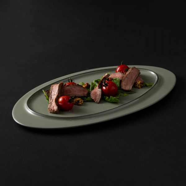 Тарелка овальная 36.9x20.9 см, керамика, Sage green, AMBAR COSTA NOVA, 1ABP371E-SAG(1ABP371E-01722M)