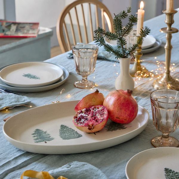 Блюдо овальное 40.8x26.3 см, керамика, Christmas Tree, PACIFICA COSTA NOVA, SOA411-CHT(SOA411-VC7208)