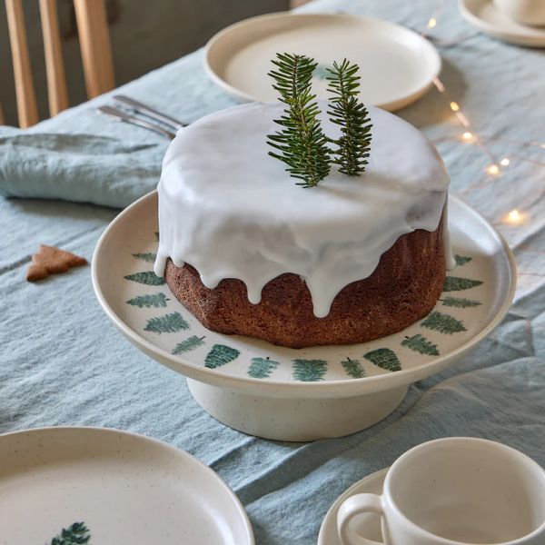 Блюдо на ножке 26.8 см, керамика, Christmas Tree, PACIFICA COSTA NOVA, SOP272-CHT