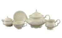 Сервиз чайный 15 предметов Слоновая кость Серые узоры 07560725-3002 LEANDER