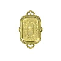 Поднос для пирожного латунный с гравированным рисунком