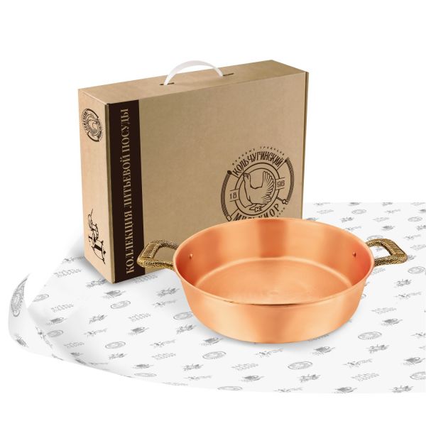 Таз 3 л медный с латуннной ручкой 'Гладкая'