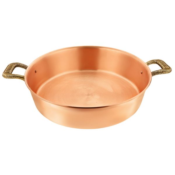 Таз 4.5 л медный с латуннной ручкой 'Гладкая'