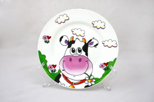 Детский набор Коровка New Bone China, костяной фарфор АККУ
