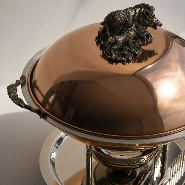 Мармит «Секач» медный с лужением 4 л с латуным литым декором КМ1422МАР06