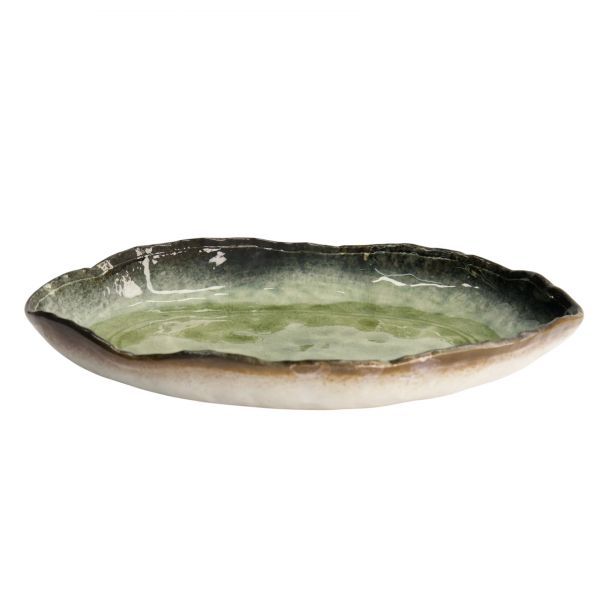 Тарелка Yamasaku Green Oblong 25.8x18.4x3.6 см, керамика TOKYO DESIGN