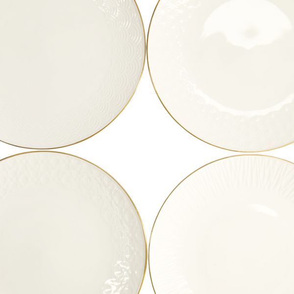Набор тарелок Nippon White Gold 4 шт 19 см, фарфор TOKYO DESIGN
