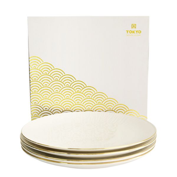 Набор тарелок Nippon White Gold 4 шт 30.5 см, фарфор TOKYO DESIGN
