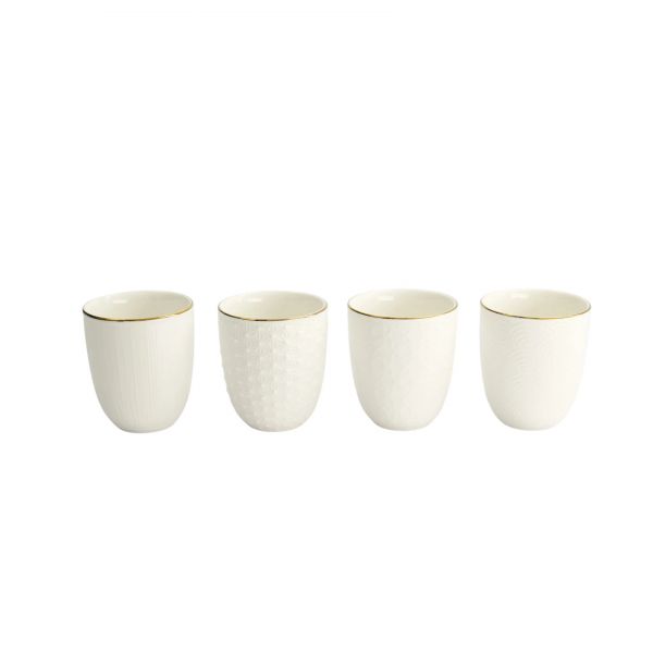 Набор кружек Nippon White Gold 4 шт, 6.7x7.7 см, 170 мл, фарфор TOKYO DESIGN
