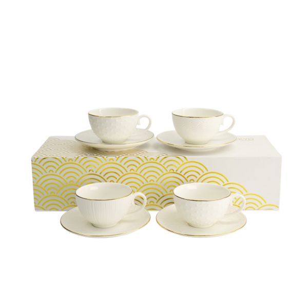 Набор чайных пар Tokyo Design Nippon Rim gold, 8 шт, 180 мл, фарфор TOKYO DESIGN
