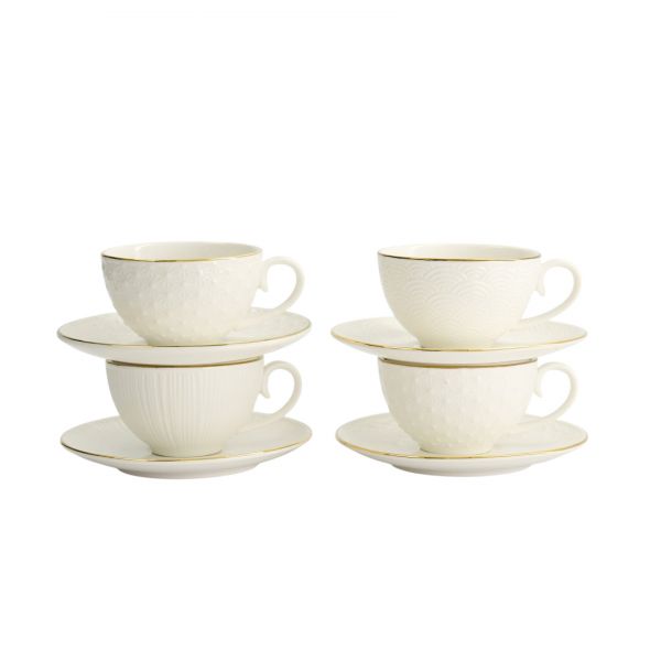 Набор чайных пар Tokyo Design Nippon Rim gold, 8 шт, 180 мл, фарфор TOKYO DESIGN
