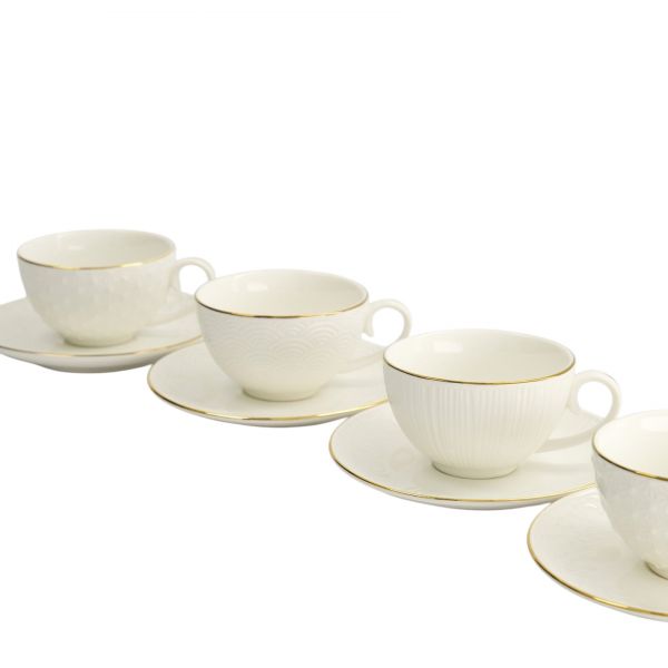 Набор чайных пар Tokyo Design Nippon Rim gold, 8 шт, 180 мл, фарфор TOKYO DESIGN
