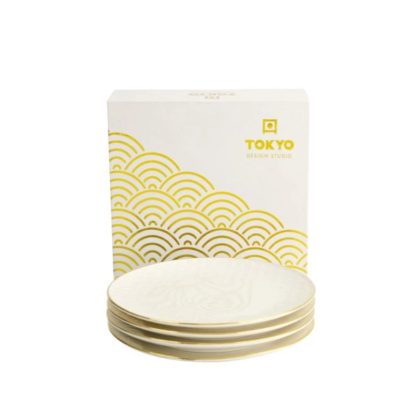 Набор тарелок Tokyo Design Nippon Rim gold, 4 шт, 15 см, фарфор TOKYO DESIGN
