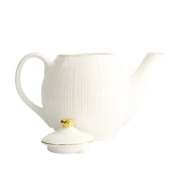Чайник Nippon White Gold 24x16.5 см, 1300 мл, рисунок Lines, фарфор TOKYO DESIGN
