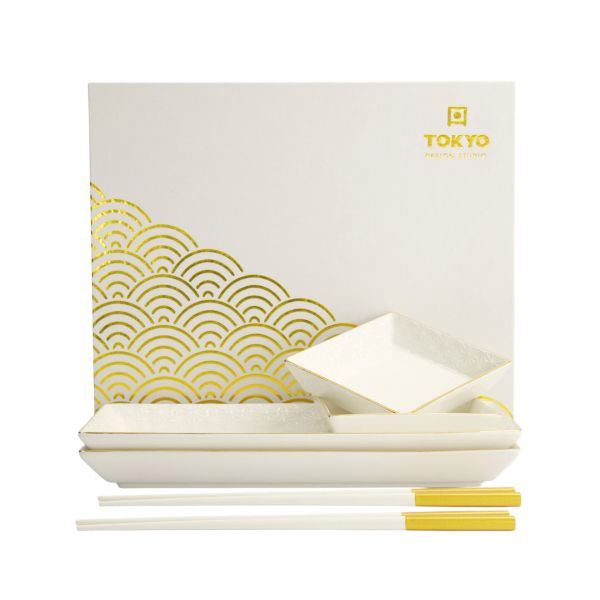 Набор для суши Nippon White Gold, 6 предметов, фарфор TOKYO DESIGN
