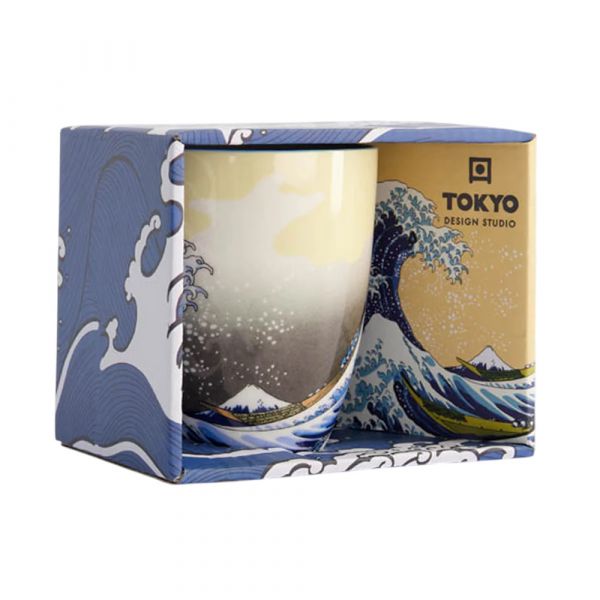Кружка Kawaii Hokusai 8.5 × 10.2 см, 340 мл, фарфор TOKYO DESIGN