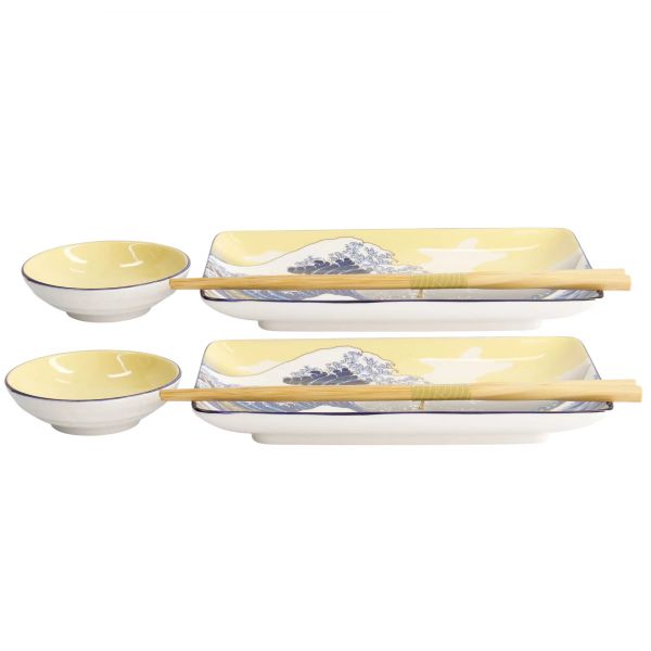 Набор для суши 6 предметов Kawaii Hokusai, фарфор TOKYO DESIGN

