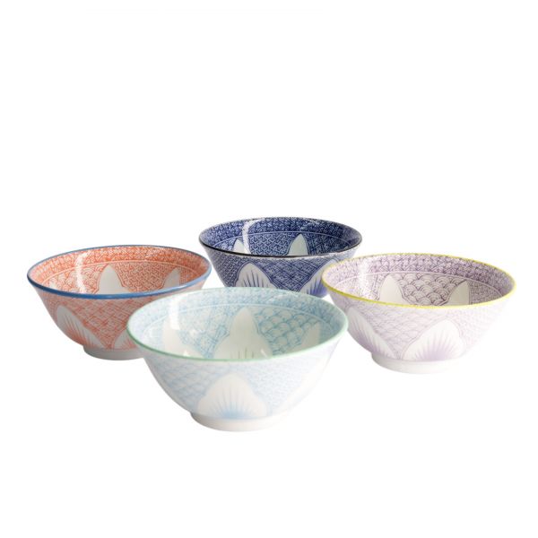 Набор тарелок Tokyo Design Lily Flower 4 шт 14.8х6.8 см, 550 мл фарфор TOKYO DESIGN
