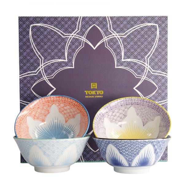 Набор тарелок Tokyo Design Lily Flower 4 шт 14.8х6.8 см, 550 мл фарфор TOKYO DESIGN
