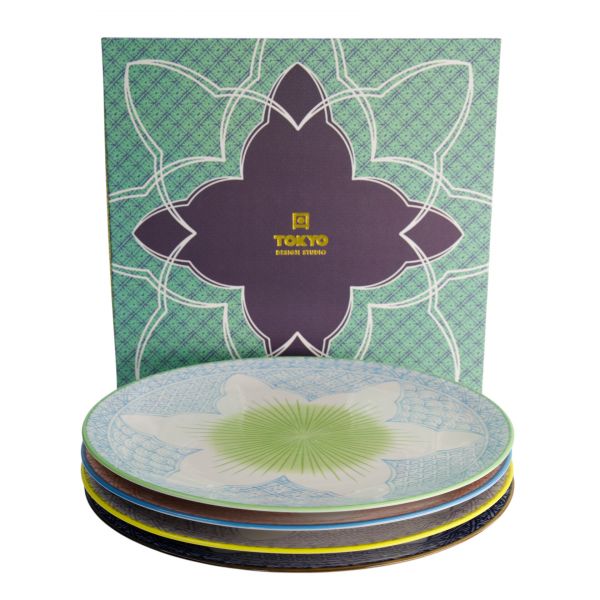 Набор Lily Flower 4 тарелки 26x3 см, фарфор TOKYO DESIGN
