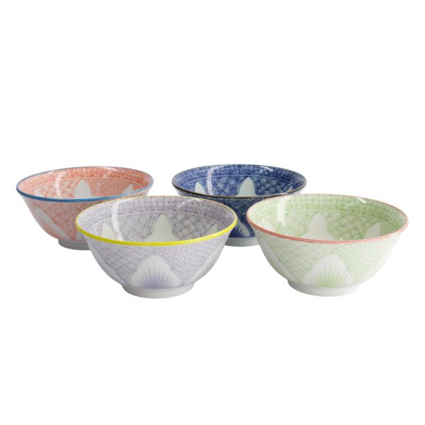 Набор Lily Flower 4 чаши 14.8x6.8 см, 550 мл, фарфор TOKYO DESIGN
