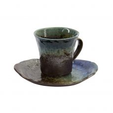 Чашка с блюдцем Mino Craft Seiun Blue 8.5x7.7 см,+13 см, фарфор TOKYO DESIGN