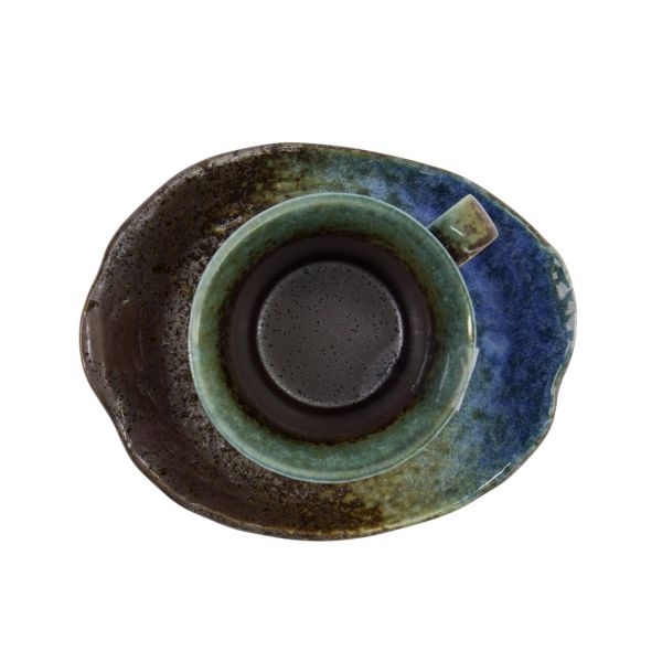 Чашка с блюдцем Mino Craft Seiun Blue 8.5x7.7 см,+13 см, фарфор TOKYO DESIGN
