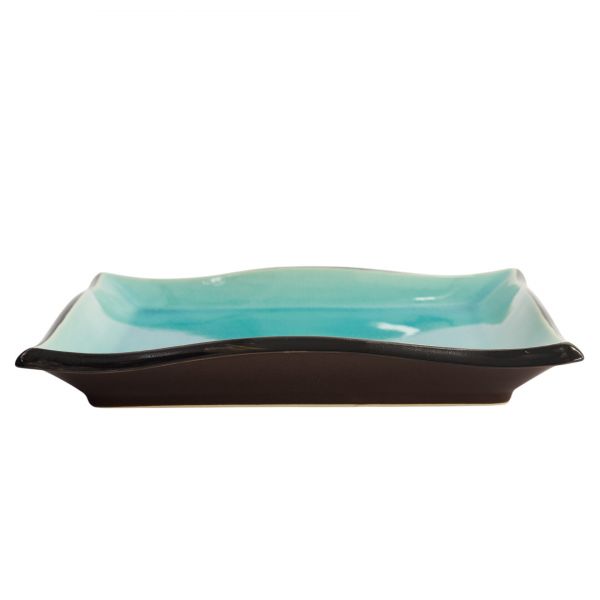 Тарелка Glassy Turquoise 22.2x22.2x3.2 см, керамика TOKYO DESIGN