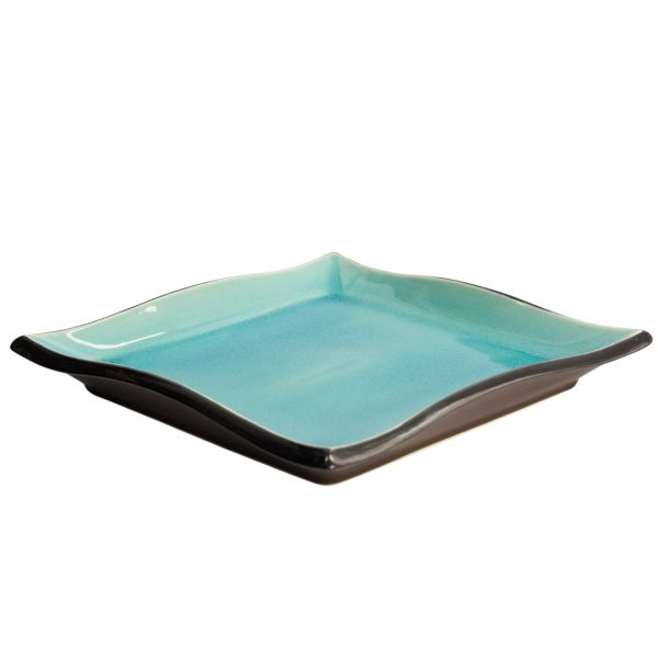 Тарелка Glassy Turquoise 22.2x22.2x3.2 см, керамика TOKYO DESIGN