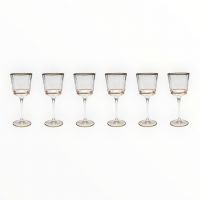 Набор бокалов для вина MACASSAR LIGHT 6 шт, хрусталь, золото 24К Cre Art