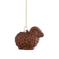Игрушка елочная, 8 см, стекло, коричневая, Баран, New Year