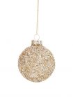 Игрушка елочная, 6 см, стекло, с блестками, шампань, Шар, New Year