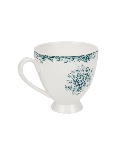 Кружка, 310 мл, фарфор P, бело-синяя, Rosetta