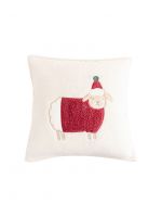Подушка декоративная 45x45 см, букле, молочная, Овечка, Sheep ANNA LAFARG