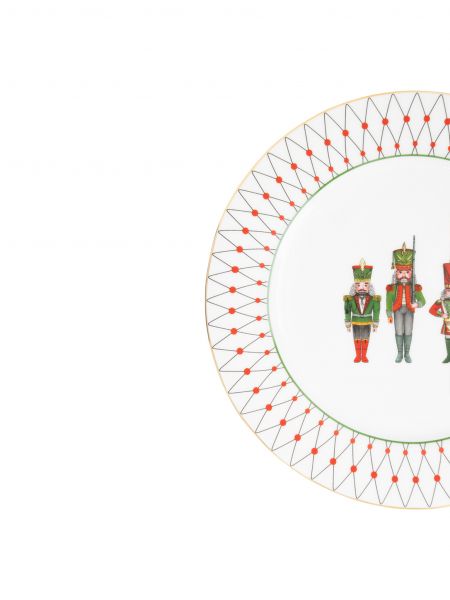 Тарелка закусочная 21 см, костяной фарфор, белая, с золотистым кантом, Щелкунчики, Nutcracker ANNA LAFARG
