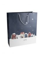 Пакет подарочный 42х48 см, бумага, синий, Зимний город, Town ANNA LAFARG