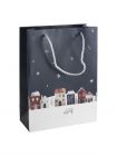 Пакет подарочный 12х16 см, бумага, синий, Зимний город, Town ANNA LAFARG