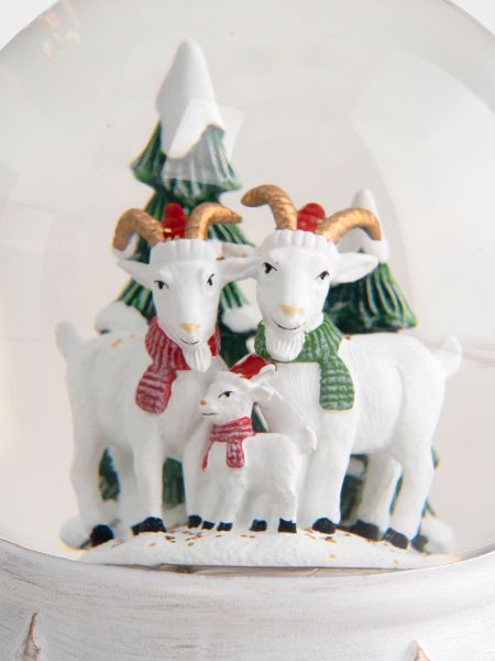 Снежный фонарь, 15 см, с подсветкой, пластик, белый, Семейка козлов, Goat