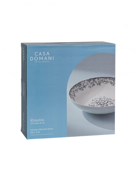 Салатник 28 см, фарфор, бело-синий, Rosetta Casa Domani