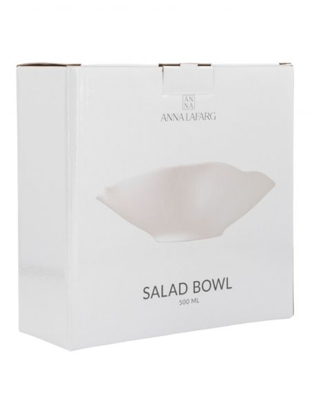 Салатник 22х18 см, 500 мл, фарфор, белый, Волнистый край, White ocean ANNA LAFARG